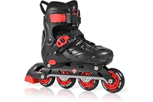 DUZSKJ Patins à roulettes Rollers en Ligne réglables pour garçons et Filles, Patins à roulettes pour Enfants pour Jouer à l'extérieur