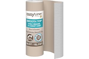 Smooth Top EasyLiner hyllfoder för skåp och lådor, lätt att installera, hyllfoder för kök och skafferi, icke-självhäftande, h
