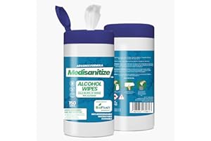 MEDISANITIZE Antibacterial Wipes for Surface Cleaning - 100% Biodegradable BioFlush Technology 70% Alcohol Wipes - 150 Sanitiser Wipes