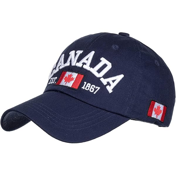 2024 Kanada Baseball Cap Kanada Day Bestickt Ahornblatt Flagge Verstellbare Mütze Baseballkappe Mit Loch Oben, Himmelblau, One Size