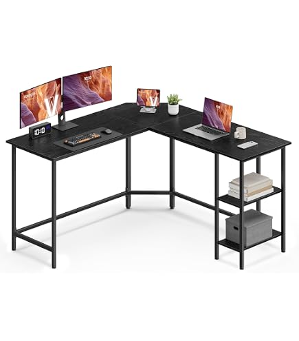 GreenForest L-vormig Hoekbureau Met Bekerhouder & Koptelefoonhaak – 128 Cm, Monitorstandaard, Ideaal Voor Kleine Ruimtes, Walnootkleur