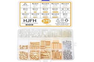 HJFH Kit de 370 Separadores de Latón M3 Separador Hexagonal Espaciadores de pilares para Surtido de Espaciadores de Placa Base de PCB Raspberry Pis