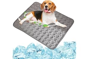 Mzzsveuy Cooling Mat for Dogs and Cat,Soft Comfortable Cooling Blanket for Dogs, Dog Coolings Mat x Large, Non Toxic Gel Self Dog Cool Pad, Grey 100 * 70cm