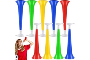 Housoutil Plastic Trumpets 10Pcs Kids Noise Maker Horns for Sports Games and Parties Cheering Prop Loud Blow Horns for Football Fans and Concerts