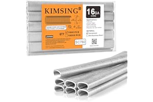 CHINA-TOP SILVER KIMSING SC760 16 calibre 5/8 pulgadas corona galvanizada anillo C anillos anillos cerdos, grapas de alambre, sujetadores para pistola de anillo C, alicates de anillo C, 1000 unidades por paquete