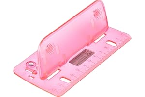 Wedo 67809 Double Pocket Hole Punch Plastic for Filing for 8 cm Perforation with 12 cm Scale, Pink