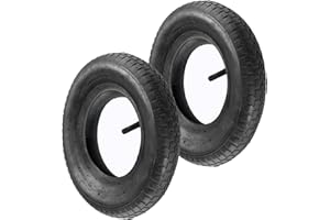 Ballshop 2Pcs 4.80/4.00-8 Tyre Inner Tube Wheelbarrow Replacement Tyre and Inner Tube with Straight Valve for Hand Trucks Mowers Wheelbarrows