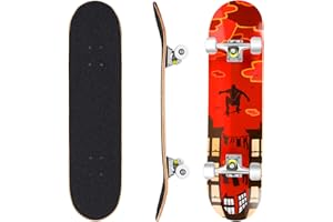 Hikole 3108-1, Skateboard Unisex Bambini Adolescenti Adulti