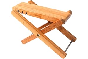 Miwayer Bamboo 4 Gears Adjustable Upscale Guitar Foot Rest Non-Slip Foot Stool Foldable Footrest from 4.5" up to 8"，Accessory for Classical Acoustic Guitar Part