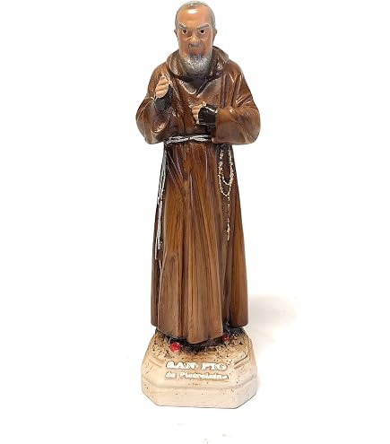 Eurofusioni Pater-Pio-Statue – Handgemalt Aus Harz, 15 Cm Hoch, Italienische Handwerkskunst, Made In Italy