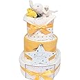 Gift for Baby Shower New Born Baby Gift Set - 3 Tier Nappy Cake - Unisex Baby Gift Hamper Elephant Themed Present
