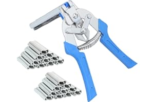 MOGOULUA Hog Juego de Alicates para Jaula de Mascotas 1200 unidades Pinzas para Cercas Anillos de Clip Pinzas Automáticas para Colchones Sofás Vallas Jaulas para Herramienta de Instalación(azul)