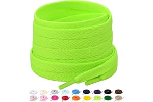 Stepace 2 Pares Cordones Planos,8mm de Ancho,Cordones Reemplazo para Zapatillas,Zapatos