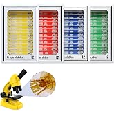 Ninyoon 48 Sample Slides for Children - Microscope Prepared Slides, Animals, Insects, Plants and Flowers