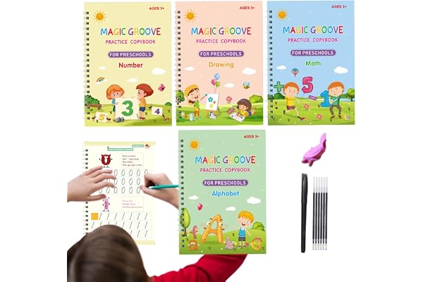 Tracing Book - White Cardboard, 19x13cm Handwriting Practice Book Magic Reusable Design