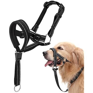 TOEECY Harnais De Tête Halti Licol Pour Chien Avec Sangle De Sécurité Harnais Anti-Traction Pour Chien Collier De Dressage Confortable Collier Robuste Et Ajustable Pour Promenade Et Entraînement (XL