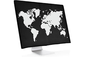 kwmobile Funda Compatible con Monitor Monitor de 24-26" - Cubierta Protectora Textil para Pantalla - Mapa del Mundo