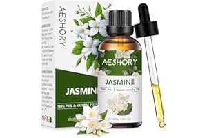 AESHORY Jasmine Essential Oil 100ml, 100% Pure Natural Jasmine Oil for Diffuser, Aromatherapy, Sleep, Relaxation, Skin Care, Perfume & Candle Making, Air Freshening