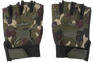 LIOOBO Fingerless Gloves Kids - Kids Fingerless Gloves: 1 Pair Camouflage Sports Half Finger Cycling Outdoor Army Accessories Cycling Army Bike