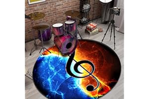 GUOYOOCC Electronique Drum Tapis rond,Tapis Batterie Acoustique Insonorisant,Tapis De Tambour Antidérapant Kit De Batterie De Jazz Électronique Professionnel,pour Caisse Claire,Grand Cadeau pour Les Batteurs