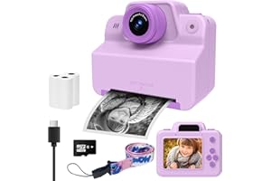 ZCOBRO Aparat dla dzieci, natychmiastowy aparat cyfrowy 2,4 cala, aparat fotograficzny dla dzieci, z papierem do drukowania, prezent dla dziewcząt i chłopców w wieku 3-12 lat, kamera wideo, natychmiastowe