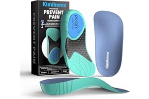 KIMIHOME Inserts para fascitis plantar para el dolor en el talón - Cojines ortóticos para pies planos, espolones calcáneos y tendinitis de Aquiles.