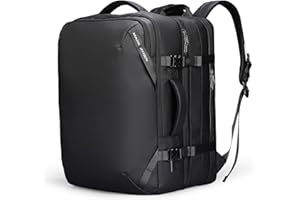 MUZEE Mark Ryden Plecak 45 x 30 x 32, bagaż podręczny, samolot, duża pojemność, na laptopa 17,3 cala, plecak podróżny z portem ładowania USB-C, plecak biznesowy, wodoodporny, Czarny, 29L-43L