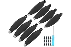 DRFEIFY 8PCS Hélices de Drone en Plastique, hélices légères en Plastique Accessoires compatibles pour Mavic Mini RC Drone (Noir avec Bord argenté) Accessoires pour aeromodels