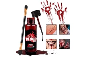 CHASPA Halloween Washable Fake Blood 20g (Fresh) - Realistic Edible FX Blood | √ No-Stain, Easy Remove | √ For Cosplay & Halloween | √ Zombie，Vampire，Horror Party | √ Compatible with Scar Wax & Latex