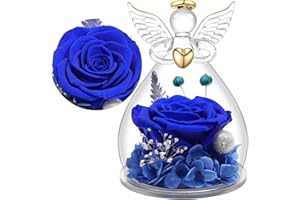 Yamonic Rosa Eterna Regalo para Mama,Flores Preservadas Regalo para Mujer,Flore Eterna con Figura Ángel Regalo Cumpleaños Mujer,Regalo Abuela,Regalos Originales Navidad Mujer Regalo Dia de la Madre