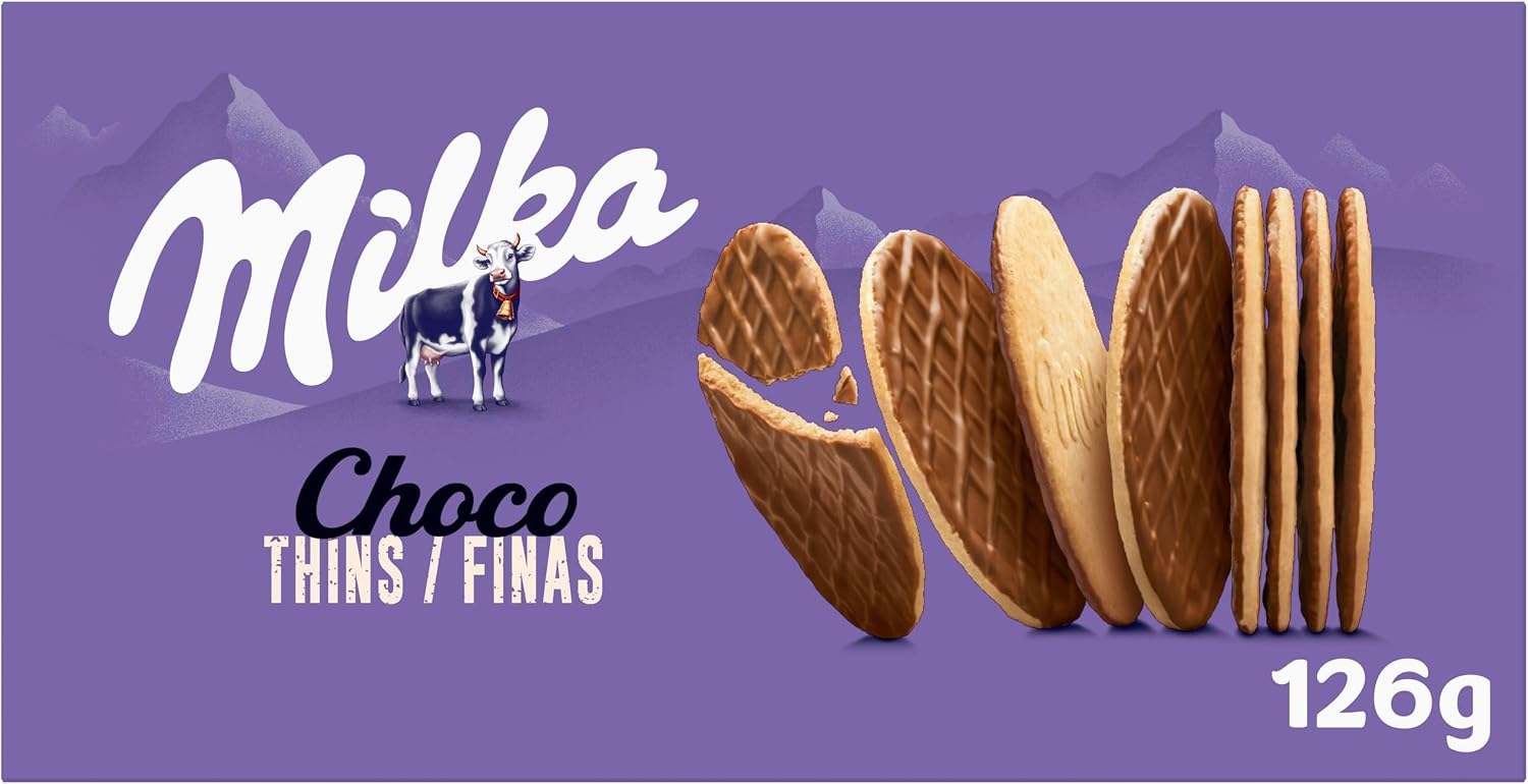 Milka Choco Finas Galletas con Chocolate con Leche de los Alpes, 126g