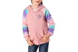 V.&GRIN Felpa in pile per bambini con cappuccio, a maniche lunghe, con zip e cappuccio, per autunno, taglie da 105 a 155 cm