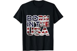 BAHAA'S TEE Proud Born In The USA Novelty Graphic Tees & Cool Designs T-Shirt