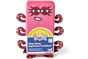 Learning Resources Numberblocks Sing-Along Superhero Octoblock, ab 3 Jahren, interaktives Plüschspielzeug mit Musik & Licht, fördert Zahlenverständnis, ideal für Vorschule & Rollenspiel