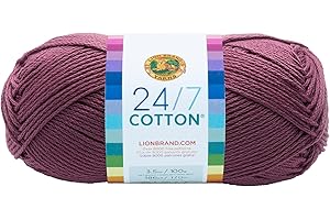 Lion Brand Yarn Company Hilo de algodón, 100% algodón, Lila