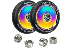 F26 Pro Stunt Scooter Hollowcore 120 mm Set + Titan Spacer adatto solo per Blunt Prodigy S6, S7, S8, S9, X, KOS S5, S6, Colt S5 (Rainbow Neocrome)