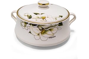 AKH HOUSEWARE Insulated Casserole Dishes | Serving Dishes With Lid | Stainless Steel Inner | Keep Food Warm | Thermal Food Container | Hot Pot | (White, 1 Litre)