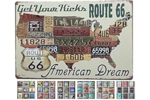 Ducomi Quadri Vintage Targhe Metallo Decorative Cucina e Casa - Targa con Stampe Americane Decorazione Muro Parete - Quadro Metallico Appendere - Poster Accessori Arredo Soggiorno (Journey 30091)