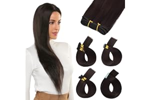 Yamel Training Hair, Weave Weft Hair Extensions Medium Brown Straight 16 Inch 100g Synthetic Hair Extensions for Training