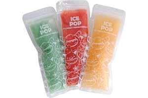 Nom Nom Kids | Reusable Ice Pop Bags | pack of 8 | popsicle bags | Icepop bags for kids (Monsters)