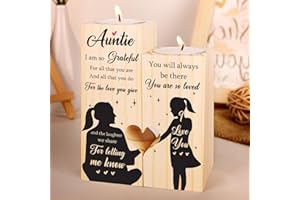 Buioata Auntie Gifts - Candlestick Auntie Birthday Gifts, Best Auntie Gifts from Niece, Candle Gifts for Auntie with Touching Sayings, Auntie Gift for Birthday Christmas Mothers Day