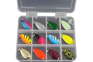 SKDFHOD Set di 12 esche da pesca per trote, 5 g, per pesca alla trota, per acqua salata e salmone, per trote