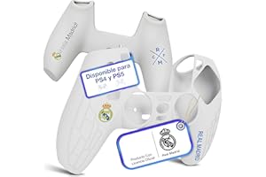 Fantroller® Funda para mando de PS5 con diseño oficial del Real Madrid para máxima protección y agarre, funda para mando de Playstation 5, disponible en azul y blanco