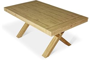 FASHION COMMERCE KONTE.DESIGN Tavolo AMALFI allungabile in legno, finitura Rovere Consumato, gambe ad X, 180 x 100 x 77 cm