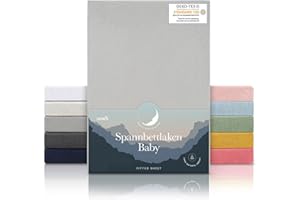 Laleni Sábana Bajera Jersey 60/70 x 120/140 cm Juego de 2 cunas - Sábana con Certificado Oeko-Tex Cama Infantil 70x140 - Ropa de Cama Infantil 70x140 100% algodón - Sábana Bajera 60x120 Bebe en Gris