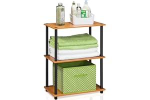 Furinno Scaffali senza Attrezzi Light Cherry/Black Tubi tondi