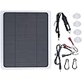 Solar Car Battery Charger, 20W 12V Portable Solar Panel Power Backup Kit Waterproof Solar Panel Trickle Charging Kit with Alligator Clip Adapter for Car, Boat, Automotive, Motorcycle, RV