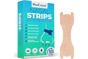 BLACK MASK BlackMask 90 Nasal Strips Anti Ronflement Efficace – Ecarteur Nasal Sportif Élargies pour Respiration Nocturne Améliorée | Dispositif pour Sommeil Réparateur, Réduction Ronflements