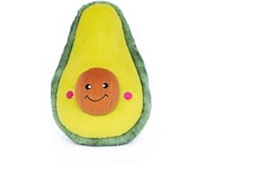 ZippyPaws Nomnomz Avocado Hundespielzeug - Weiches Plüsch Quietschspielzeug für kleine, mittelgroße, große Hunde