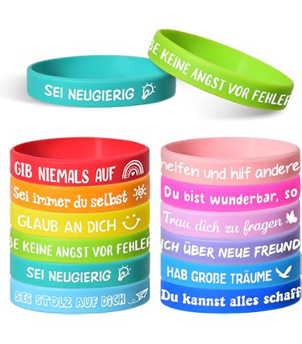 Lot De 36 Bracelets De Motivation Multicolores – Silicone – Enfants Et étudiants – Cadeau Diplôme